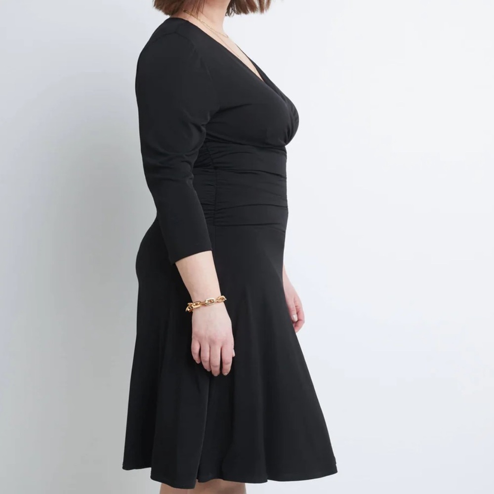 Rekucci Curvy Fit Slimming 3/4 Sleeve Tummy Control Dress Size 24W NWT